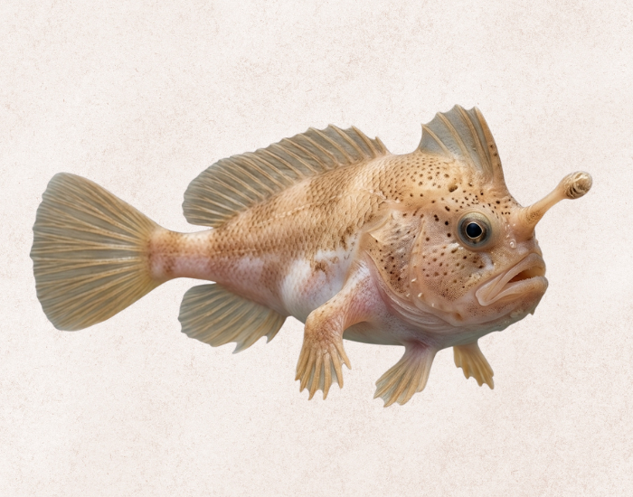 Smooth Handfish realistic illustration on white background