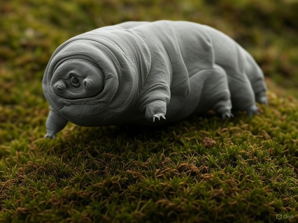 a tardigrade over moss