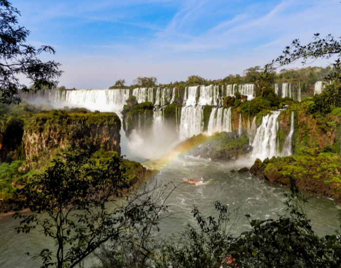 panoramic photo of waterfalls in Iguazú National Park