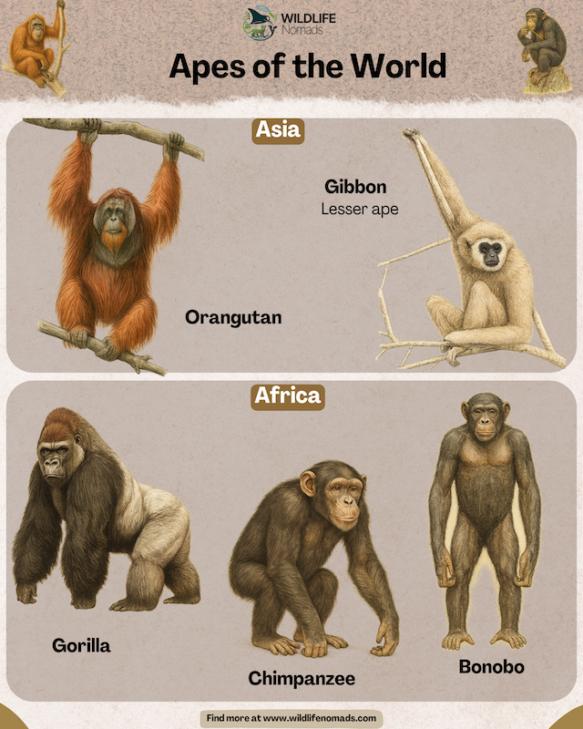 Types of primates infographic