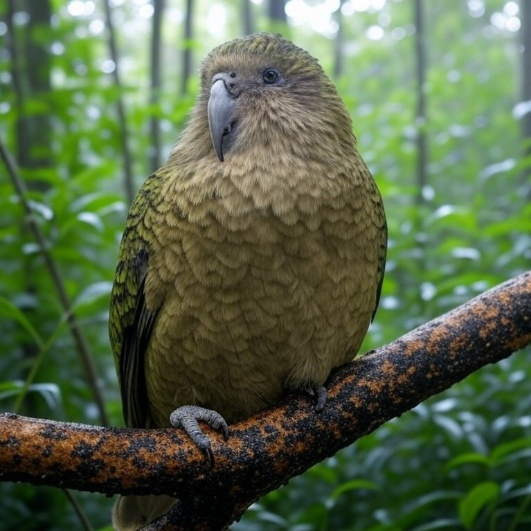 kakapobirdonabranch.webp Kakapo in a forest