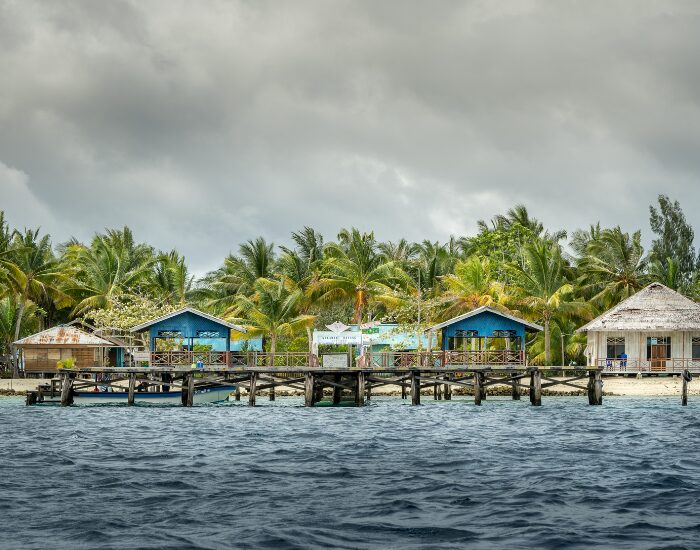 Raja Ampat village and traditional habitations on top of the ocean