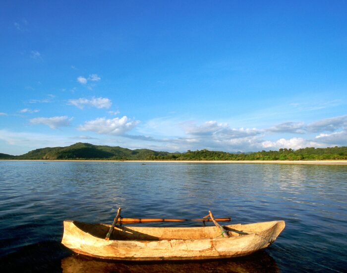  a fishing boat over the sea in West Nusa Tenggara