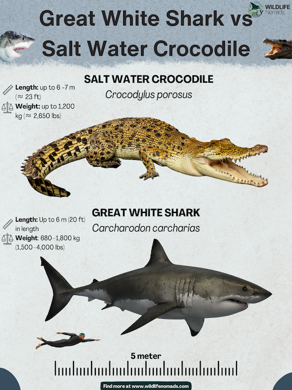 Great-White-Shark-vs-Salt-Water-Crocodile.webp Great White Shark vs Salt Water Crocodile infographic