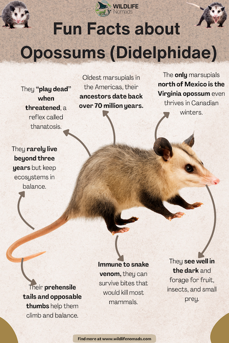 Fun-Facts-about-Opossums-Didelphidae.webp Fun Facts about Opossums (Didelphidae) infographic