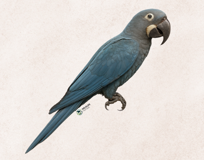 Glaucous-Macaw.webp Realisitic illustration of Glaucous Macaw