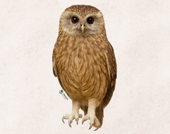 Laughing-Owl-Sceloglaux-albifacies.webp Laughing Owl with brow background illustration AI