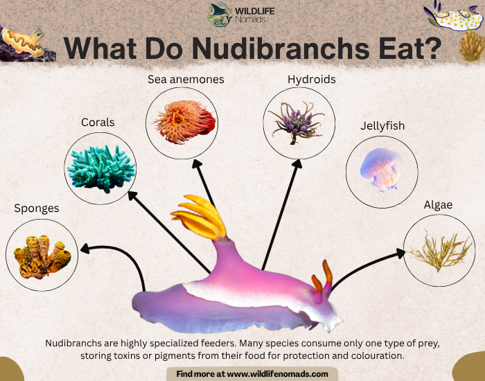 What-Do-Nudibranchs-Eat.webp What Do Nudibranchs Eat? infographic shwoing what they eat