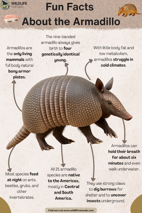 Fun Facts About the Armadillo infographic