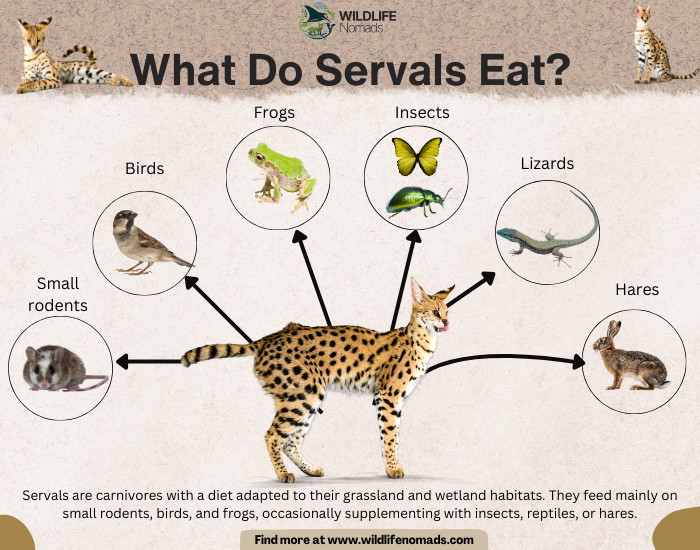 servals-diet.webp infographic showing the diet of servals