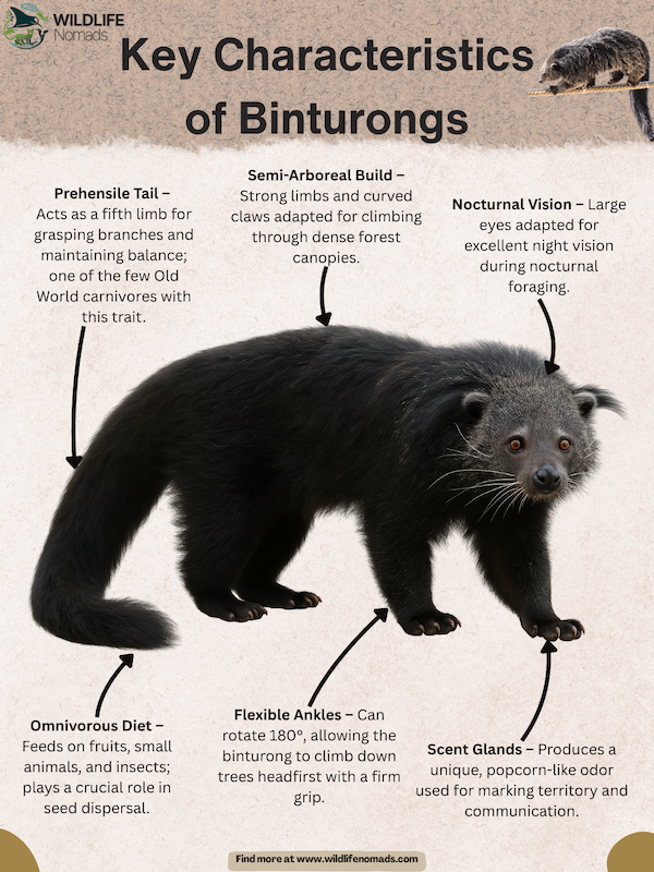 Key-Characteristics-of-Binturongs.webp Key Characteristics of Binturongs infographic