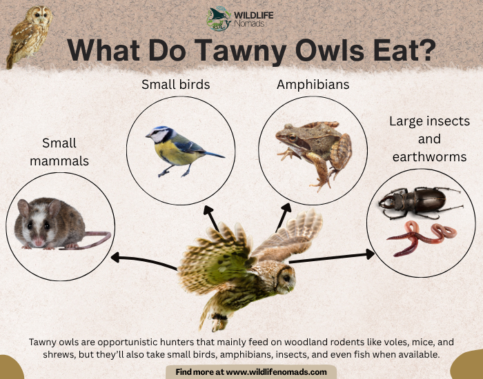 infographic showing main diet of tawny wl
