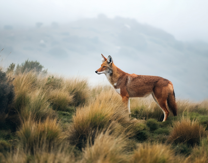 Ethiopian-wolf-4.webp Ethiopian wolfin the wild in mountains