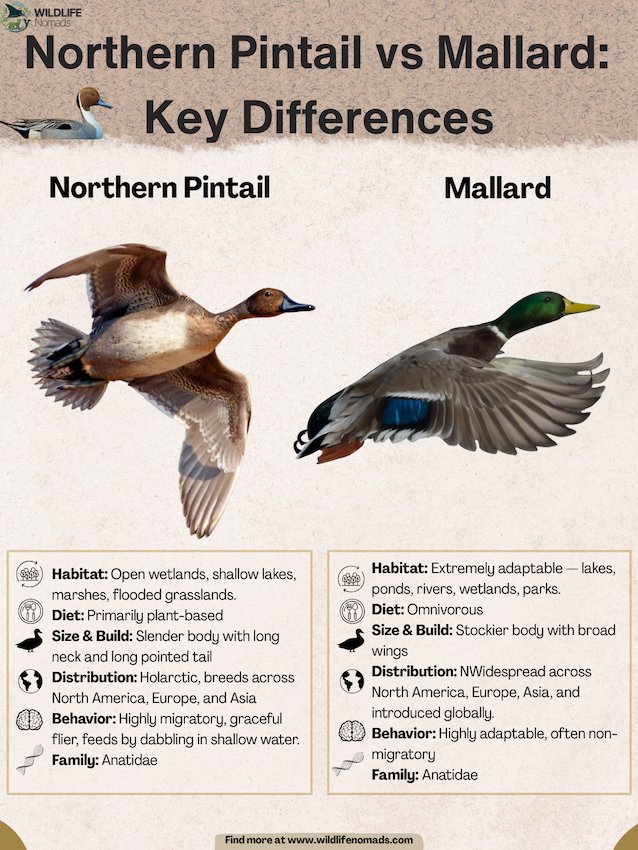 Northern-Pintail-vs-Mallard-.webp Northern Pintail vs Mallard infographic explaining main differences