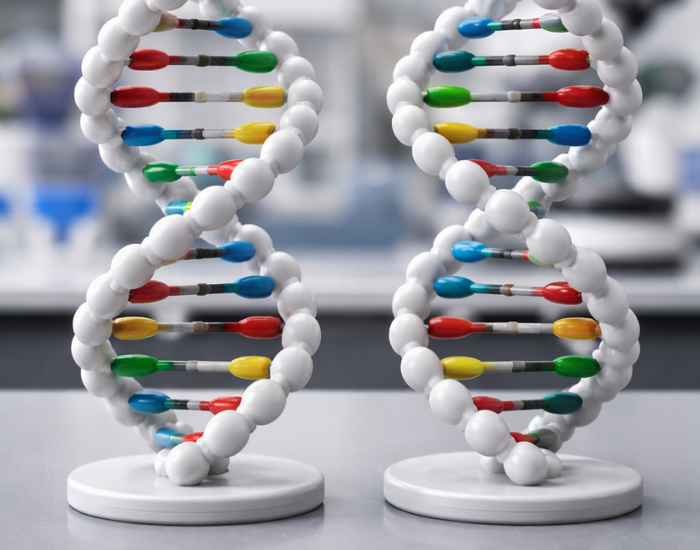 DNA.webp TWO FIGURES OF DNA ON A TBALE