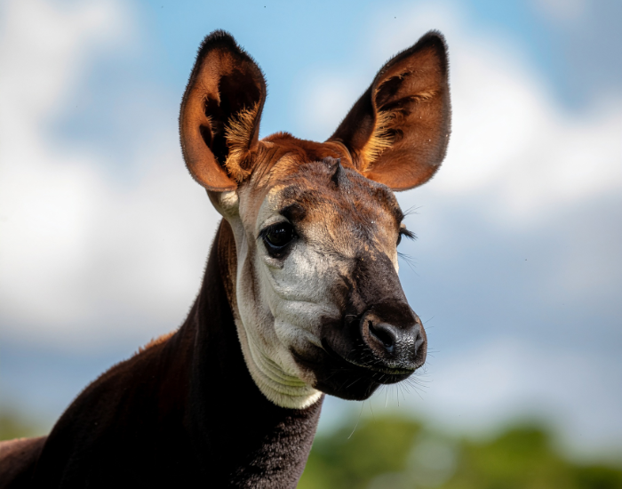 okapi-close up head.webp close up of the head of an okapi