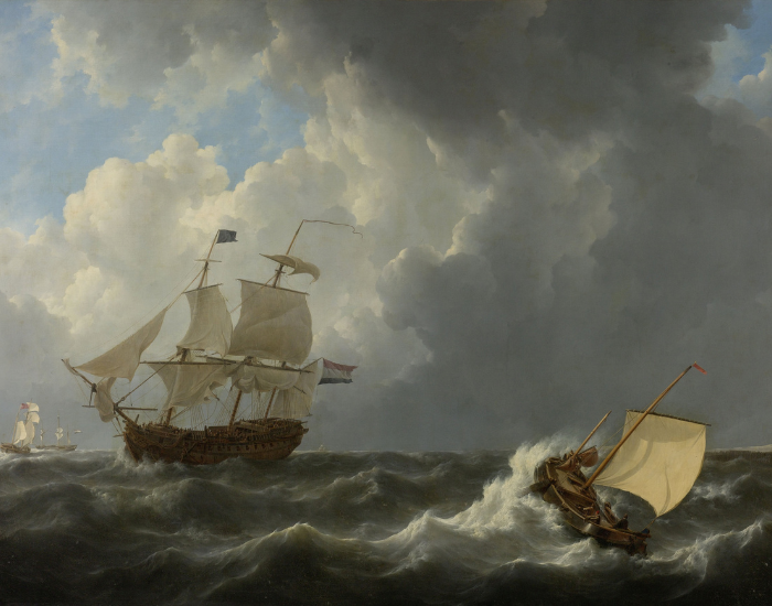 old-ship.webp painting of an old ship navigating turbulent waters