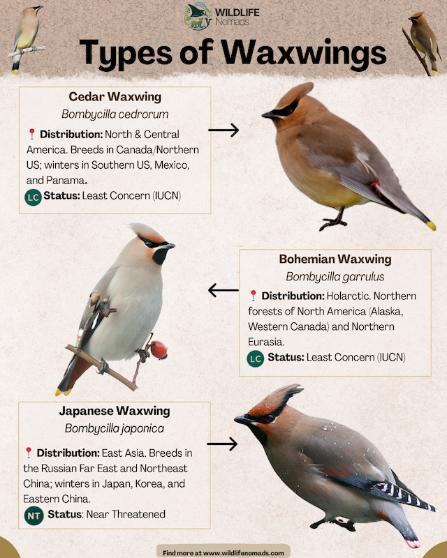 Types-of-Waxwings-infographic-genus-Bombycilla.webp Types of Waxwings infographic showing the 3 species of genus Bombycilla