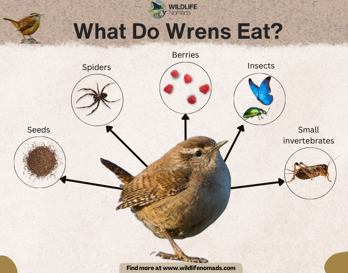 What-Do-Wrens-Eat.webp What Do Wrens Eat? infographic showing food sources