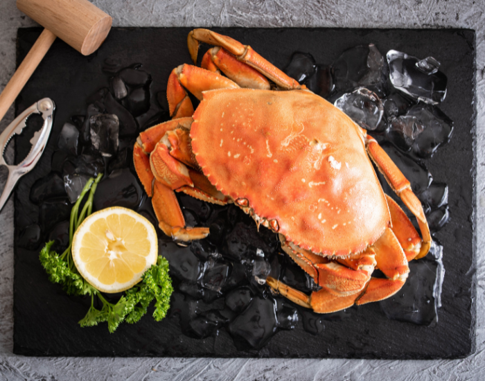 boiled-Dungeness-Crab.webp boiled Dungeness Crab served on a plate