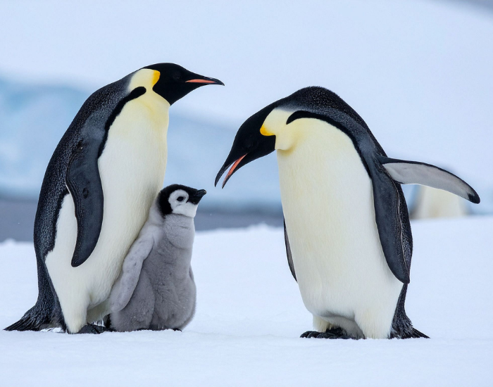 family of emperor penguins