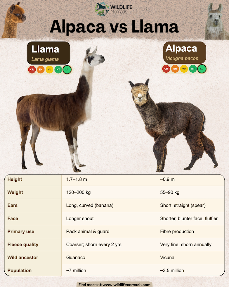 Alpaca vs Llama infographic comparing both of them