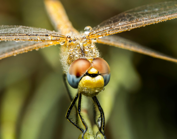 close up of a dragonfly eyes