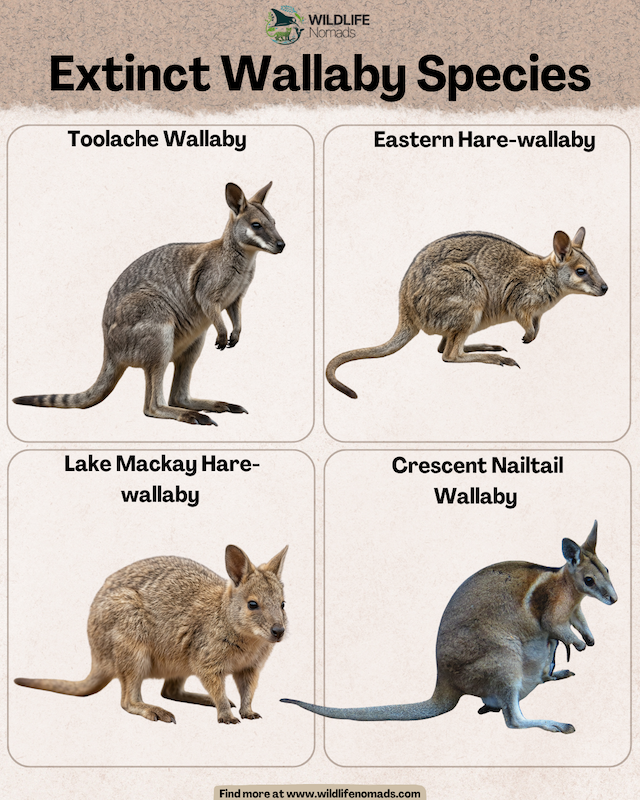 Extinct Wallaby Species infographic showing 4