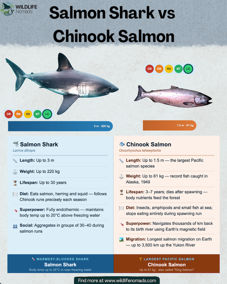 Salmon-Shark-vs-Chinook-Salmon-infographic-comparison.webp Salmon Shark vs Chinook Salmon infographic comparison