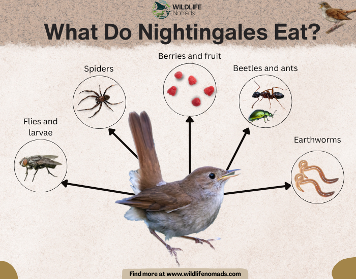 What-Do-Nightingales-Eat-diet.webp What Do Nightingales Eat? infographic chart showing the main 5 food sources