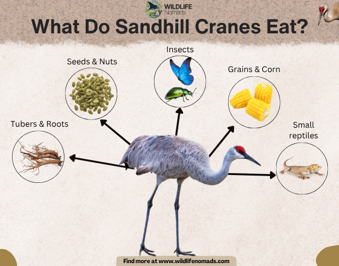 sandhill cranes diet chart infographic chart showing 5 main sources