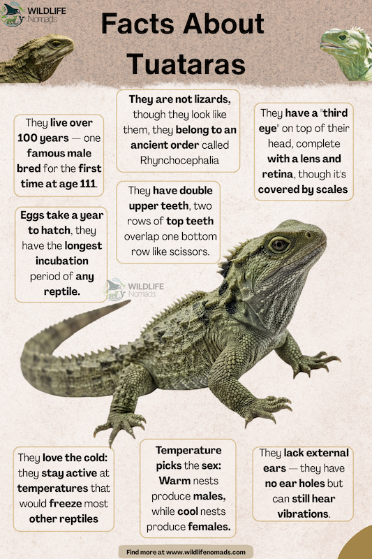 Facts about Tuataras infographic chart
