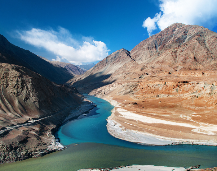 panoramic view of the indus river