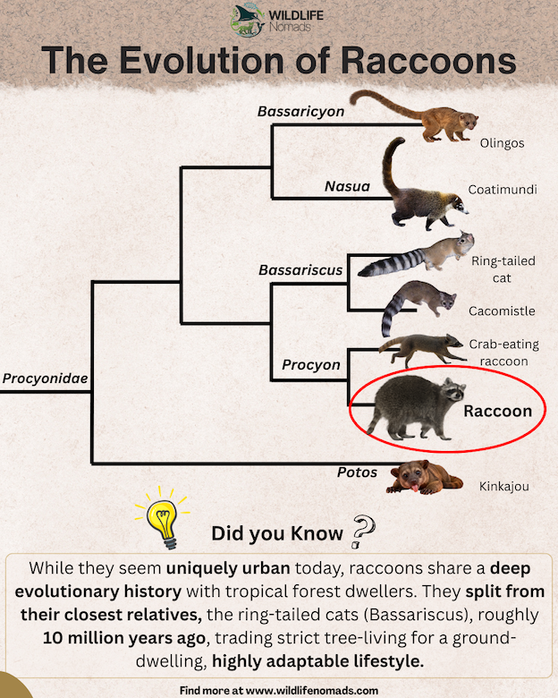 The Evolution of Raccoons infographic chart