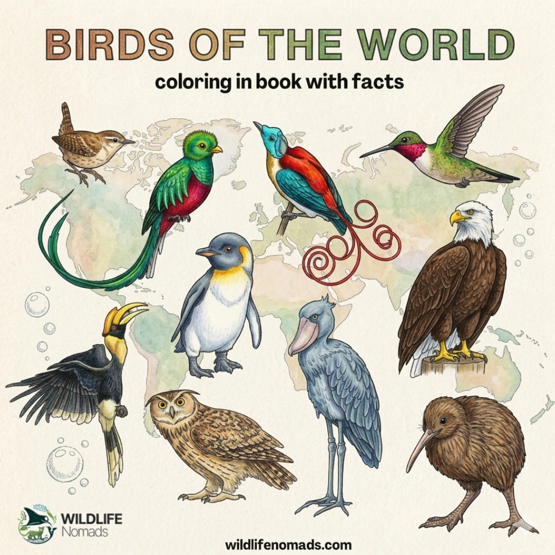 Birds of the World coloring book cover