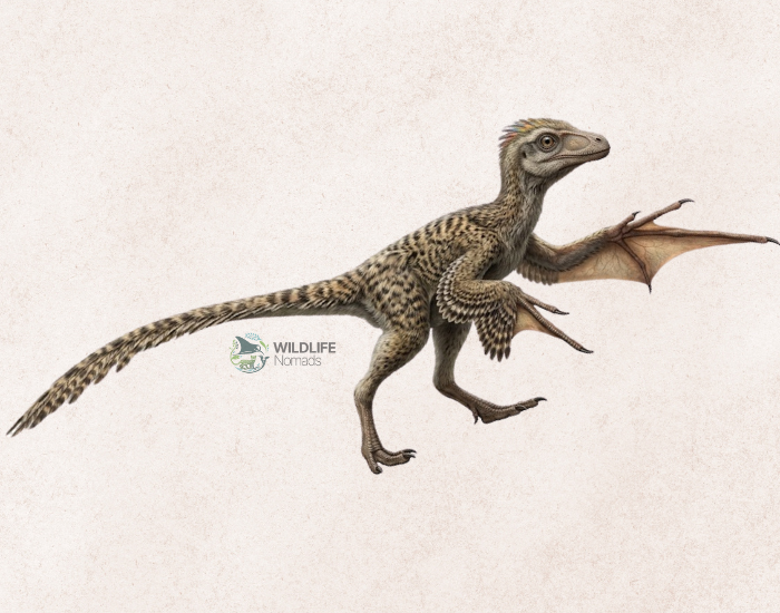 a digital illustration of an Scansoriopteryx