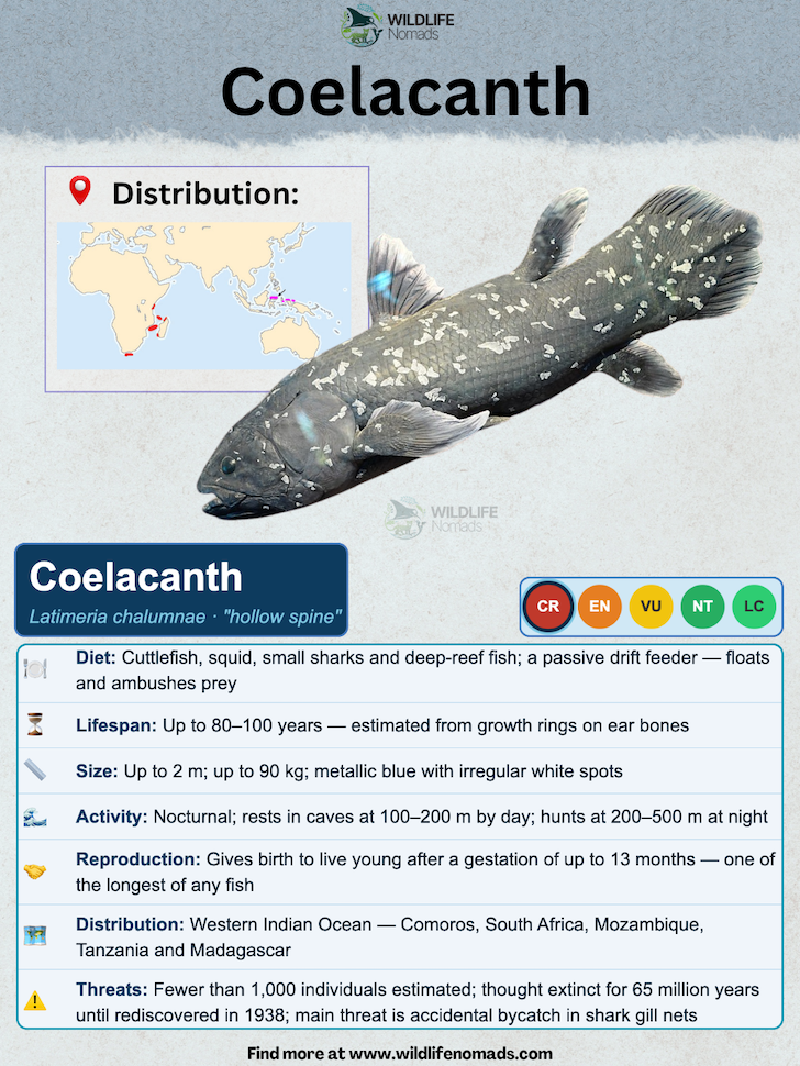 a species profile with basi biiology information about the coelacant fish species