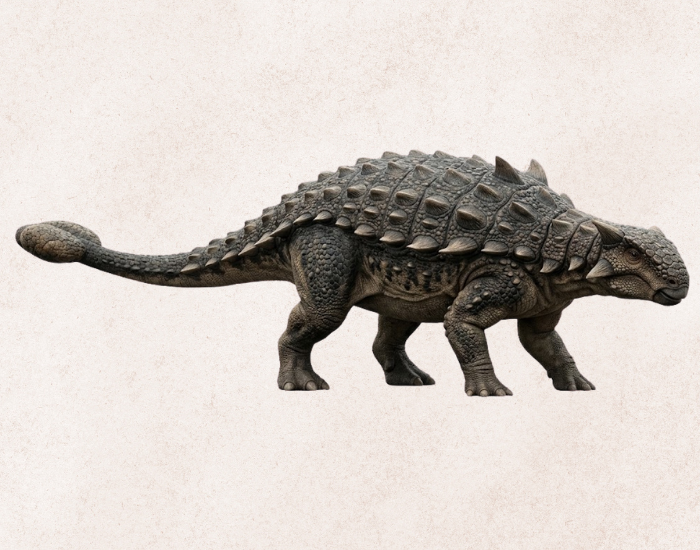 Ankylosaurus, an armored dinosaur with a club on its tail