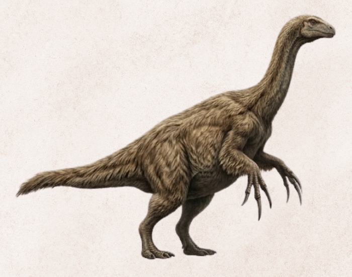 Therizinosaurus, showing its metre-long claws