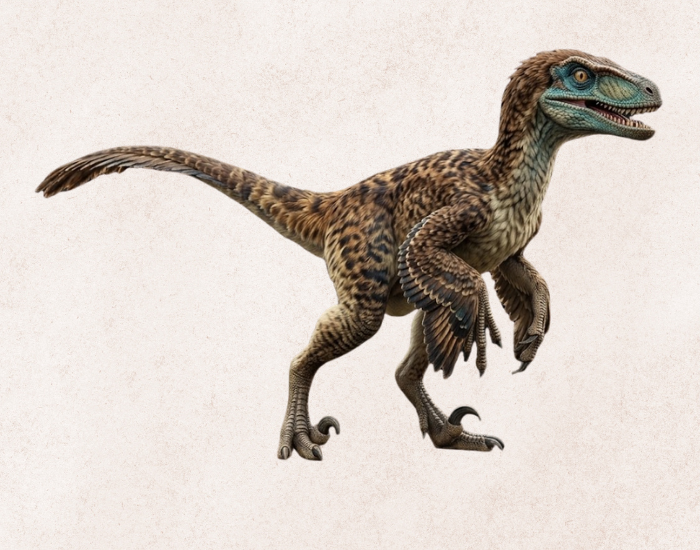 Velociraptor, a small feathered dinosaur