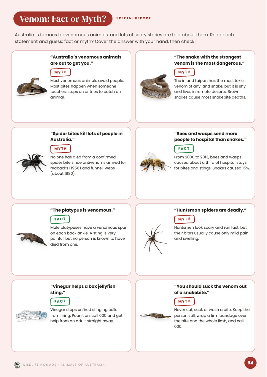 Animals of Australia: Venom: Fact or Myth?